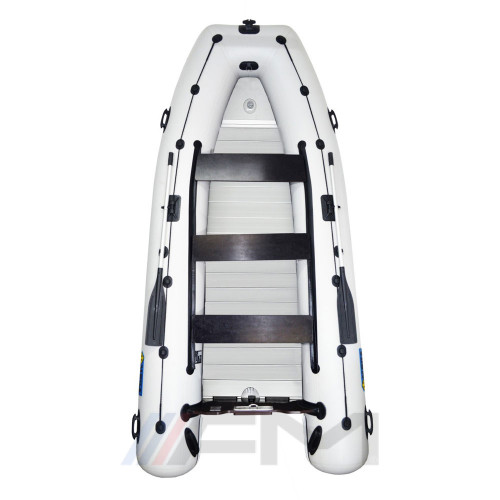 OMEGA - Надуваема моторна лодка с алуминиево дъно и надуваем кил 400 KU ALF RT PT SPH - светло сива